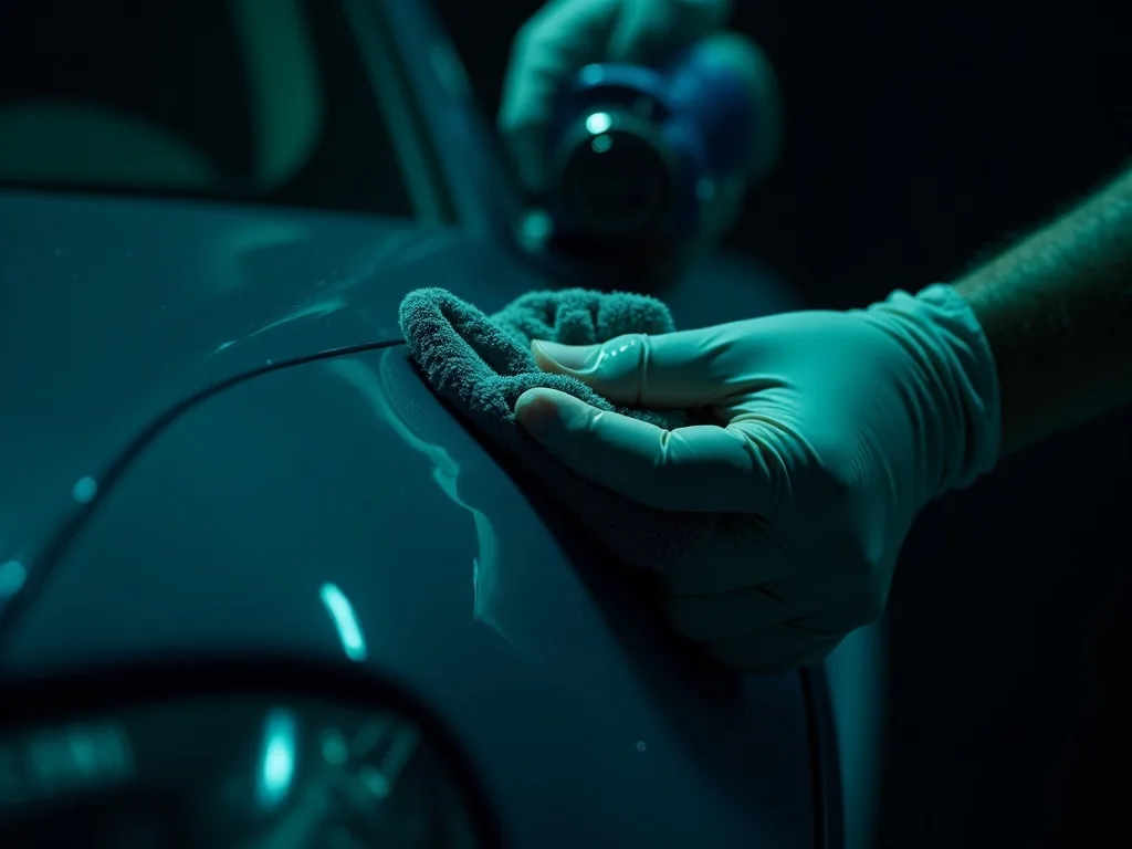 Detailarbeit am Fahrzeug